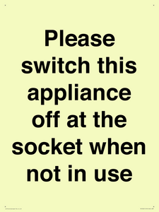 Please switch this appliance off at the socket when not in use